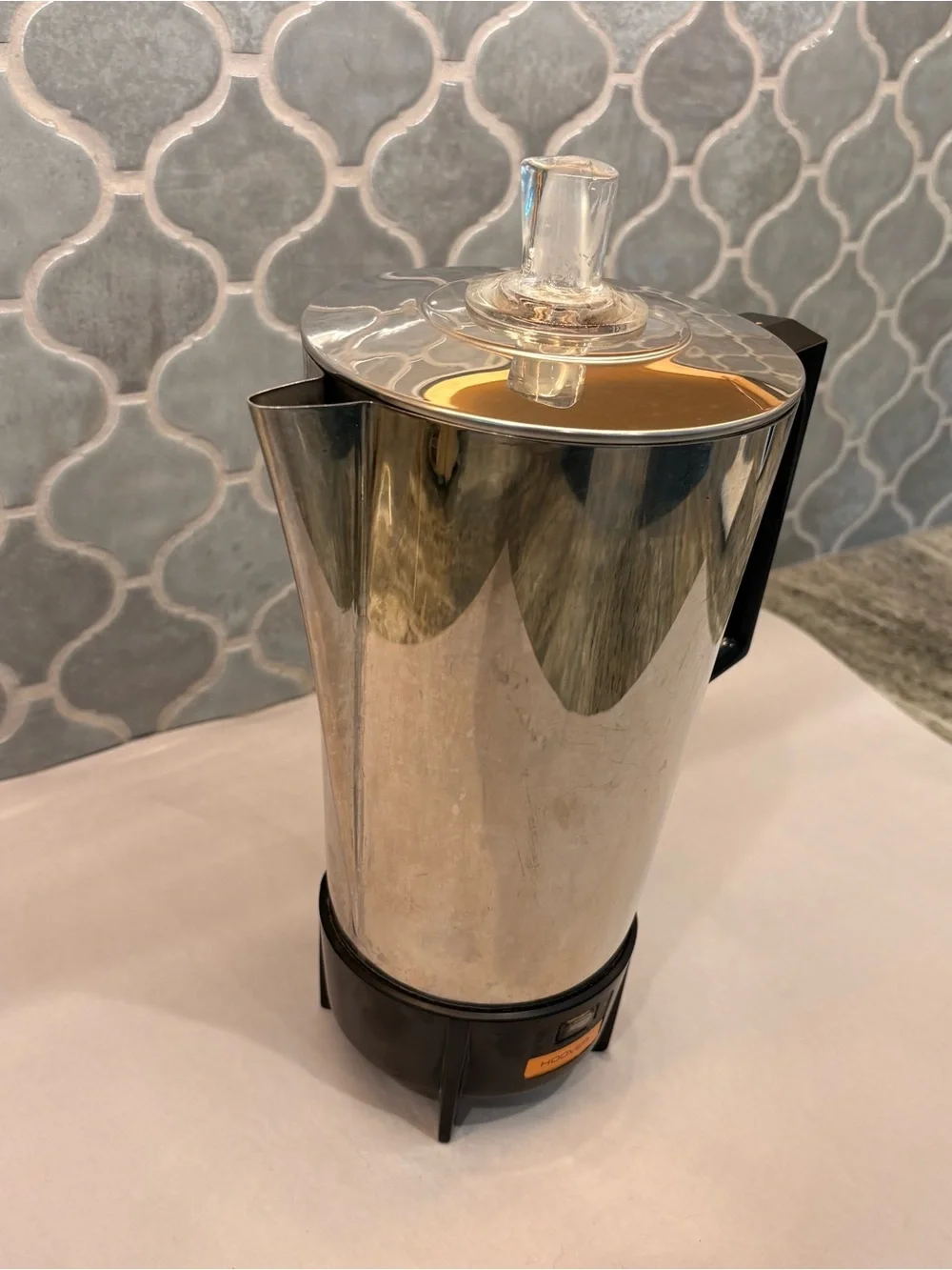 VTG Hoover Electric Percolator Coffee Maker Stainless Steel Mid-Century Retro